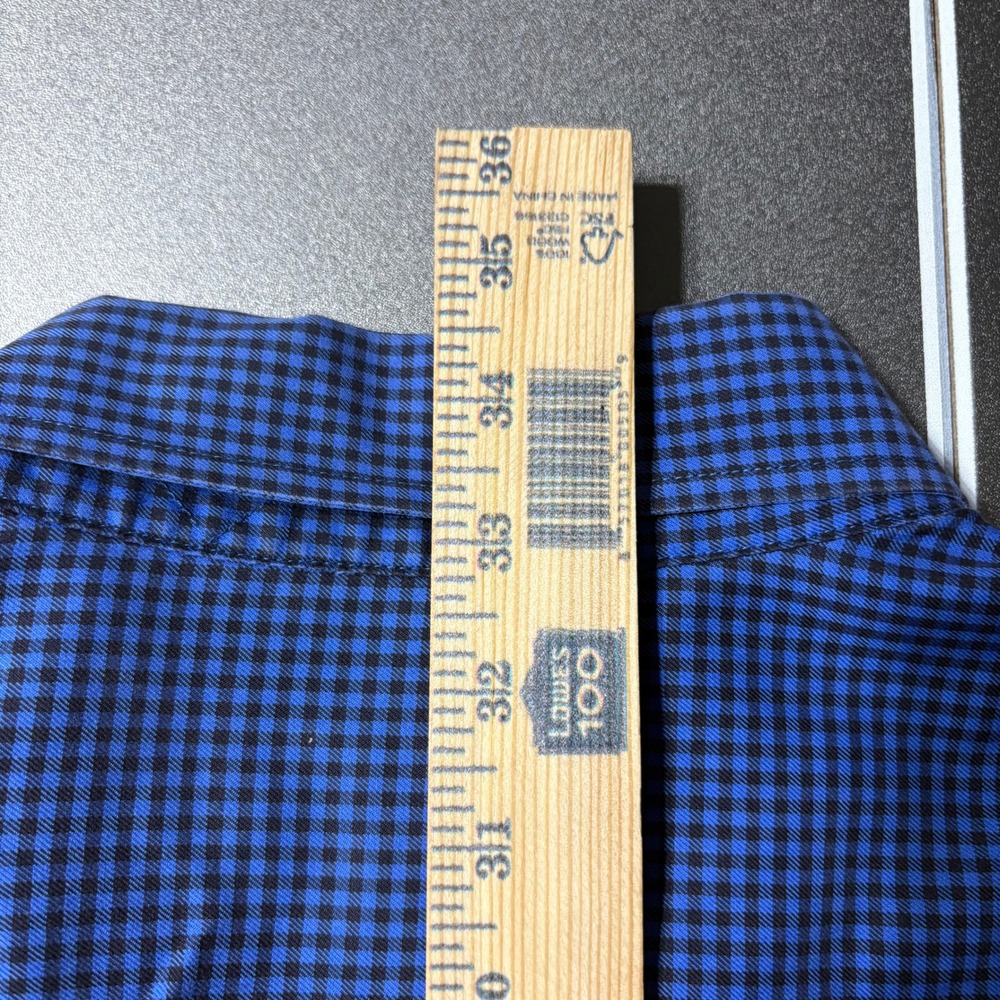 Orvis Shirt Mens XL Blue Black Micro Check Cotton Long Sleeve Button Down Pocket - Picture 7 of 7
